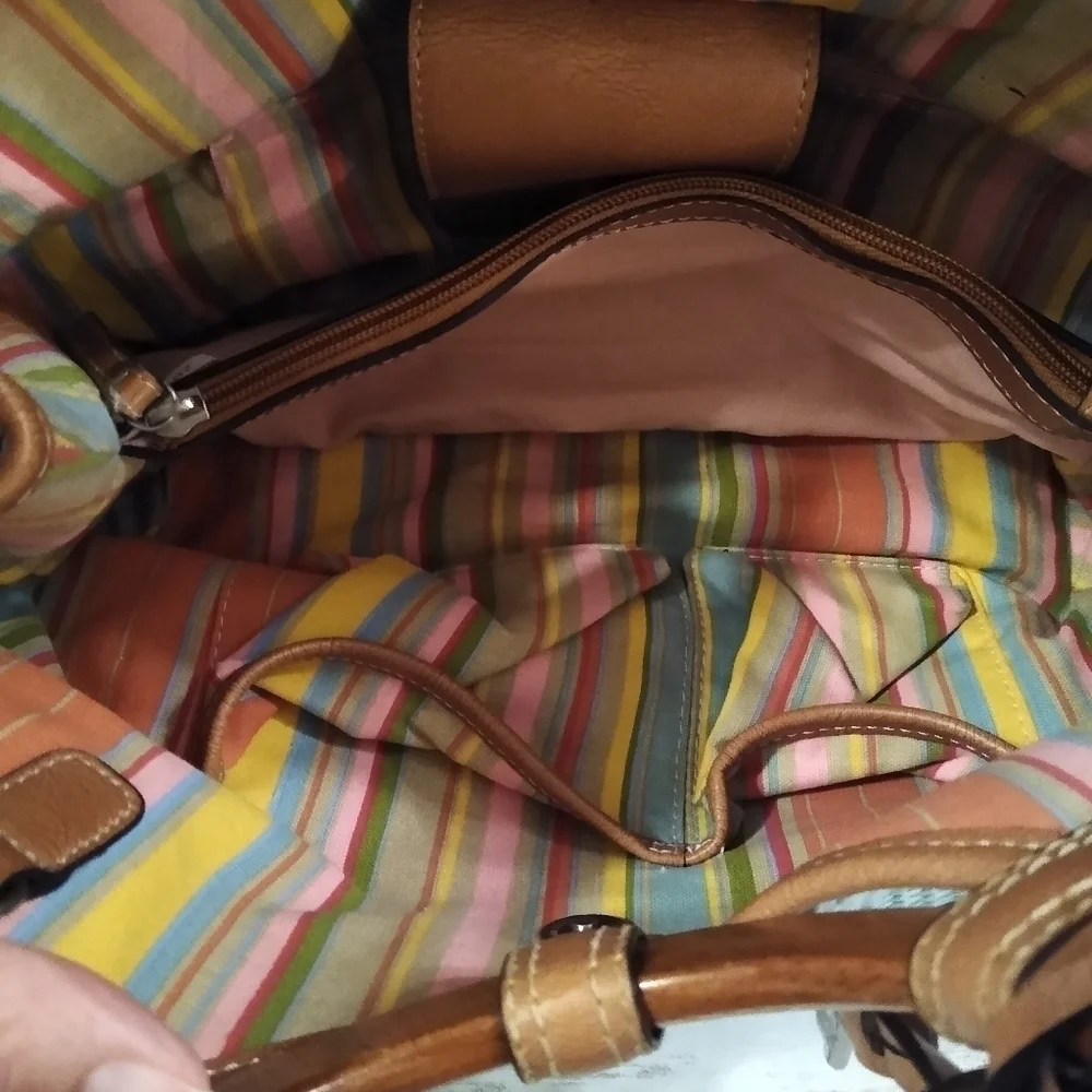 Fossil Woven Rattan Soft Seafoam Green Satchel Bag - Picture 12 of 16